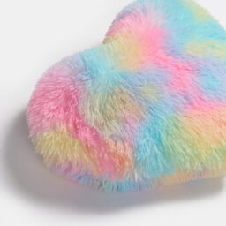 Ohs Tie Dye Heart Shaped Fluffy Fleece Scatter Cushion Novelty Decorative Pillow - thumbnail 4