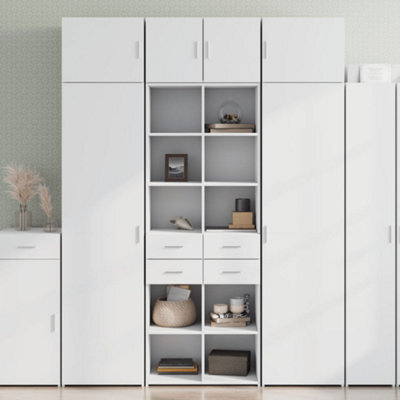 Berkfield Highboard White 70X42.5X185 Cm Engineered Wood - image 1