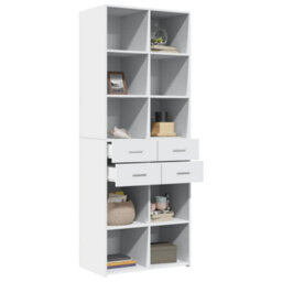 Berkfield Highboard White 70X42.5X185 Cm Engineered Wood - thumbnail 3