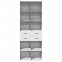 Berkfield Highboard White 70X42.5X185 Cm Engineered Wood - thumbnail 4