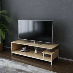 Decorotika Reilly Tv Stand Tv Unit For Tv's Up To 55 Inch White And Oak - thumbnail 3