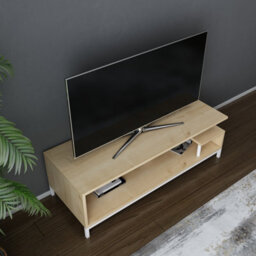 Decorotika Reilly Tv Stand Tv Unit For Tv's Up To 55 Inch White And Oak - thumbnail 2