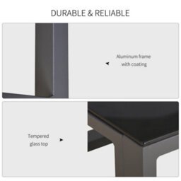 Outsunny 5-Piece Outdoor Patio Set Padded Cushion Coffee Table Aluminum Tube - thumbnail 5