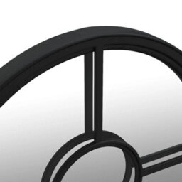 Berkfield Mirror Black 40X4 Cm Iron Round For Indoor Use - thumbnail 5