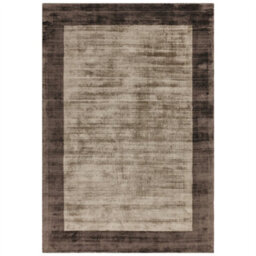 Brown Viscose Easy To Clean Bordered Luxurious , Modern Rug For Living Room, Bedroom - 200 X 200 (Square) - thumbnail 5