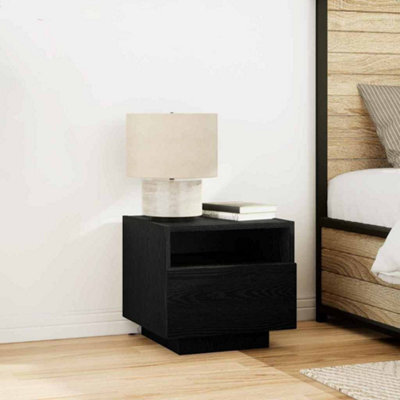 Walplus Bedside Cabinet Black Oak 40 X 39 X 37 Cm Engineered Wood - image 1