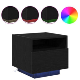 Walplus Bedside Cabinet Black Oak 40 X 39 X 37 Cm Engineered Wood - thumbnail 4