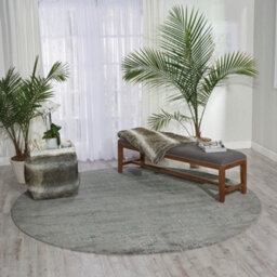 Grey Luxurious Modern Easy To Clean Abstract Viscose Wool Rug For Living Room, Bedroom - 168Cm X 244Cm - thumbnail 4
