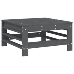 Walplus Garden Outdoor Footstool With Cushion Grey Solid Wood Pine - thumbnail 6