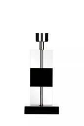 Orsina Elegant Black Crystal Lamp Base, Sculpted Crystal Table Lamp Base, Rectangular Glass Lamp Stand For Lounge