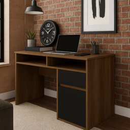 Decorotika Isla Computer Desk Walnut Black - thumbnail 4