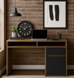Decorotika Isla Computer Desk Walnut Black