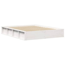Berkfield Modern Bed Frame With Lift-Up Storage In White, 160 X 200 Cm, Solid Pine. - thumbnail 7