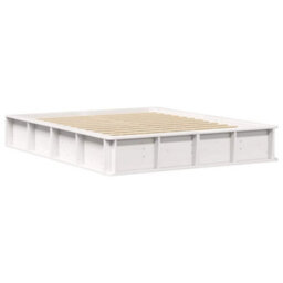 Berkfield Modern Bed Frame With Lift-Up Storage In White, 160 X 200 Cm, Solid Pine.