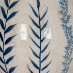 Hill Interiors Large Blue Flora Olpe Jug Vase - Ceramic - L18 X W20 X H28 Cm - White - thumbnail 3