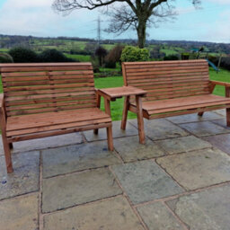 Churnet Valley Garden Furniture Ltd Valley 5 Seat Set 1X2B 1X3B Straight Tray - thumbnail 1