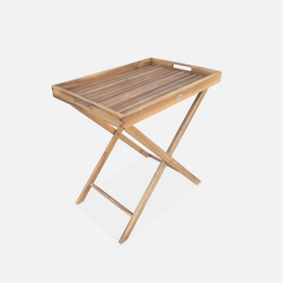 Sweeek - Wooden Garden Trolley Murcia Natural 68X44X68 Cm - image 1