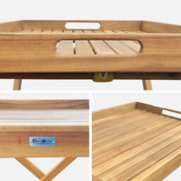 Sweeek - Wooden Garden Trolley Murcia Natural 68X44X68 Cm - thumbnail 3