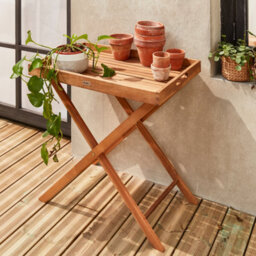 Sweeek - Wooden Garden Trolley Murcia Natural 68X44X68 Cm - thumbnail 5