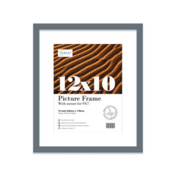 "12X10"" Grey Frame With Mount For 9X7"" Pictures 20mm Slim Edge Portrait And Landscape Display With Wall Hooks And Kickstand" - thumbnail 1