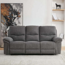 More4Homes Fosse 3 Seater Manual Recliner Fabric Modern Living Sofa Dark Grey - thumbnail 3