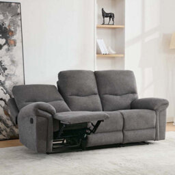 More4Homes Fosse 3 Seater Manual Recliner Fabric Modern Living Sofa Dark Grey - thumbnail 2