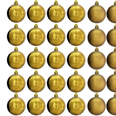 Christmas Tree World 6Cm Gold Bauble Set Shiny/matt (40 Pc) - image 1