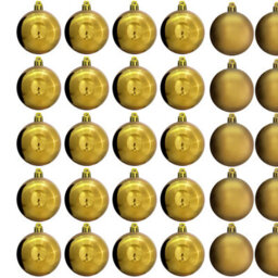 Christmas Tree World 6Cm Gold Bauble Set Shiny/matt (40 Pc) - thumbnail 3