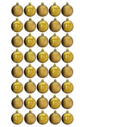 Christmas Tree World 6Cm Gold Bauble Set Shiny/matt (40 Pc) - thumbnail 2
