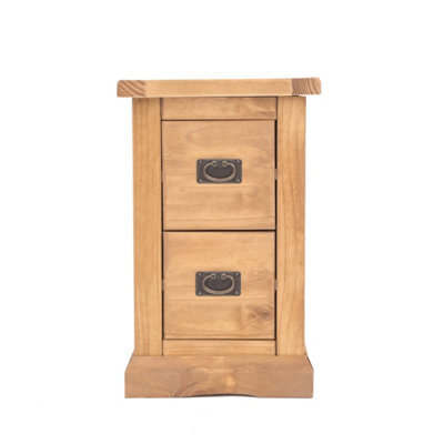 Cabinet Bits Lucca 2 Drawer Petite Bedside Table Brass Drop Handle - image 1