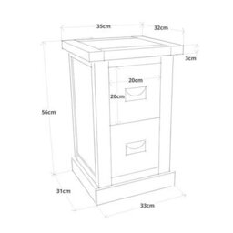 Cabinet Bits Lucca 2 Drawer Petite Bedside Table Brass Drop Handle - thumbnail 9