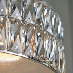 Led Ceiling Pendant Light 25W Warm White Chrome & Crystal Feature Lamp Shade - thumbnail 4