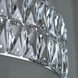 Led Ceiling Pendant Light 25W Warm White Chrome & Crystal Feature Lamp Shade - thumbnail 3
