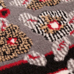 Traditional Grey Bordered Floral Rug For Dining Room-120Cm (Circle) - thumbnail 4