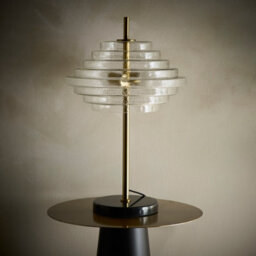 K Living Aspen 2Lt Brass And Tiered Clear Glass Table Lamp - thumbnail 2
