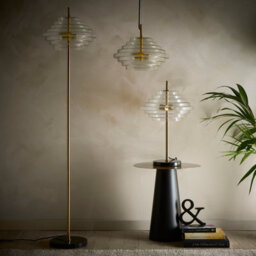 K Living Aspen 2Lt Brass And Tiered Clear Glass Table Lamp - thumbnail 1