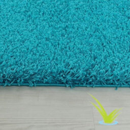 STALWART Modern Shaggy Rug - 5Cm Plush Thick Pile, Non-Slip, Soft Touch Carpet - Washable Area Rugs (Teal Blue, 80X150 Cm) - thumbnail 4