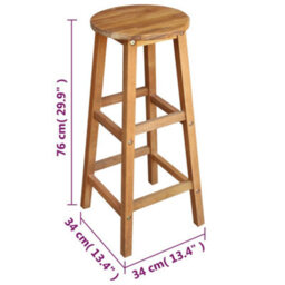 Berkfield Bar Table And Stool Set 7 Pieces Solid Acacia Wood - thumbnail 6