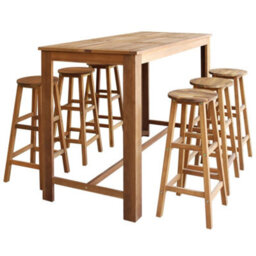Berkfield Bar Table And Stool Set 7 Pieces Solid Acacia Wood - thumbnail 1