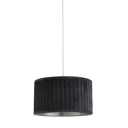 Lighting Collection Busan Grey With Metallic Silver Inner Pleated Velvet 30Cm Shade - thumbnail 2