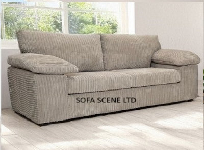 Sofa Scene 2  Seater Amalfi Sofa Set, Mink Jumbo Cord Fabric Sofas - image 1