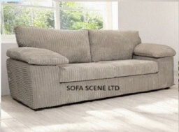 Sofa Scene 2  Seater Amalfi Sofa Set, Mink Jumbo Cord Fabric Sofas - thumbnail 1