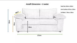 Sofa Scene 2  Seater Amalfi Sofa Set, Mink Jumbo Cord Fabric Sofas - thumbnail 3