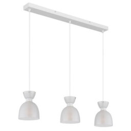 Luminosa Lighting Luminosa Massey Bar Pendant Ceiling Light White Matt Opal Glass Shade 3X E14 - thumbnail 2