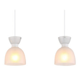 Luminosa Lighting Luminosa Massey Bar Pendant Ceiling Light White Matt Opal Glass Shade 3X E14 - thumbnail 4