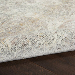 Silver Cream Luxurious Traditional Bordered Floral Rug Easy To Clean Living Room And Bedroom-259Cm X 351Cm - thumbnail 5
