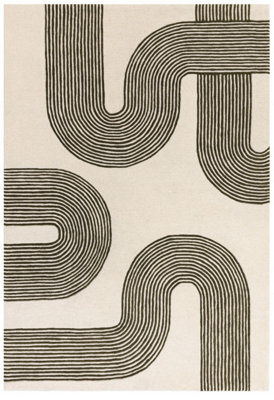 Green Handmade Modern Abstract 12-14mm Thick Stain-Resistant Rug For Bedroom, Living Room, & Dining Room-200Cm X 300Cm