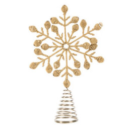 Dibor Brown Jute Snowflake Christmas Decorations Tree Topper - thumbnail 2