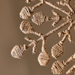 Dibor Brown Jute Snowflake Christmas Decorations Tree Topper - thumbnail 3