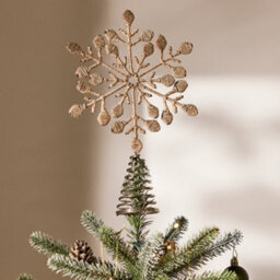 Dibor Brown Jute Snowflake Christmas Decorations Tree Topper